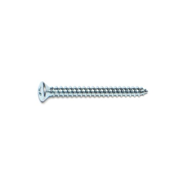Midwest Fastener Sheet Metal Screw, #10 x 2 in, Zinc Plated Steel Oval Head Phillips Drive, 20 PK 67736 - main